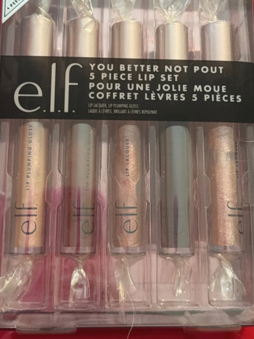 e.l.f. 'You Better Not Pout' 5-Piece Lip Set - Pink/Peach Shimmer